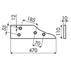 Contre sep droit pour charrue KUHN 588050 origine