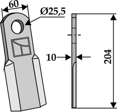 Couteau droit pour broyeur FALC 430083 adaptable - Blacksteel©