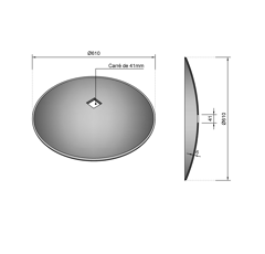 Disque lisse ∅610x6 pour cover crop 41 x 41 adaptable
