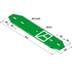 Ressorts à lame 610 mm pour déchaumeur KVERNELAND 57065 adaptable