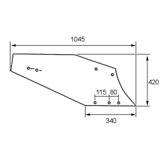 Versoir droit bore pour charrue NAUD 03022354D origine