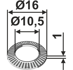 Sperrkantscheibe Ø16x1xØ10,5 - 902629 | Köckerling - Nachbau