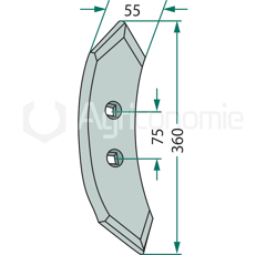 Schar 360x55 mm für Grubber – Nachbau
