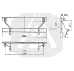 Tablier de fourche 1200 x 379 mm adaptable