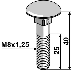 Boulon M8 x 1,25 mm - 8.8 adaptable - BlackSteel©
