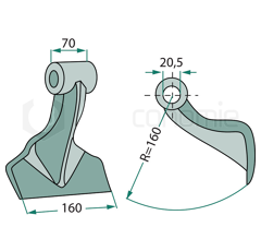Hammerschlegel 160 mm für Mulcher AGRICOM - Nachbau