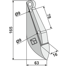 Soc pour semoir KONGSKILDE 7002149320 adaptable - BlackSteel©