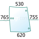 Vitre latérale G. pour machine agricole FENDT 816810040421 adaptable