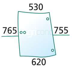 Vitre latérale G. pour machine agricole FENDT 816810040421 adaptable