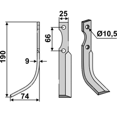Fräsmesser Links 190 x 25 Ferrari Nachbau