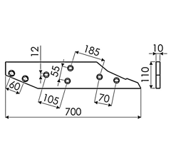 Contre sep droit pour charrue KUHN 279052 origine