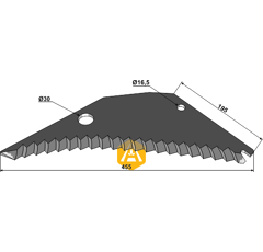Couteau d'ensilage pour mélangeuse PÖTTINGER 434.019 adaptable - Blacksteel©