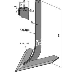 Stiel mit Schar 200mm - Mehrere Marken