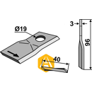 Couteau pour faucheuse DEUTZ-FAHR 06561546 adaptable - Blacksteel©