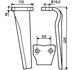 Kreiseleggenzinken links KUHN 2501 A 4501 52539500 original