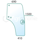 Vitre de porte Dr. pour machine agricole CASE IH 44910452 adaptable