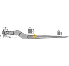 Dent de griffe pour chargeur KVERNELAND 221195 adaptable - Blacksteel©