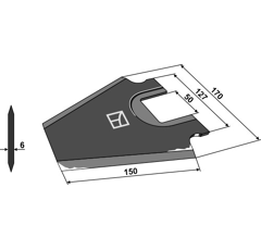Couteau pour mélangeuse SCHUITEMAKER 433.0124 adaptable- BlackSteel©