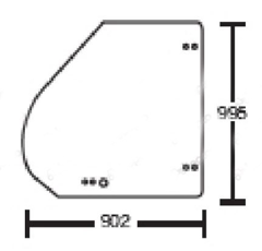 Vitre de porte supérieure pour chargeur télescopique MERLO 034915 adaptable