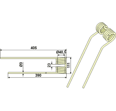 Dent de fenaison gauche beige PZ 339 adaptable - BlackSteel©