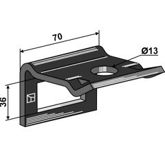 Halter für Zinken 40x12 mit Verstärkungsfeder 40x10 - 50x15
