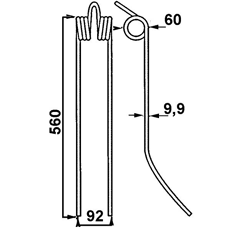 Schwaderzinken links für Heuwender FELLA 160111 GW361 - Nachbau