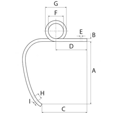 Kultureggenzinken doppelt gebogen links 410 mm für Grubber KUHN 364009 Nachbau