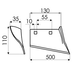 Düngereinlegerschar für Pflug rechts GOIZIN 22654 010508G original