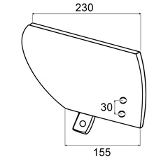 Versoir de rasette gauche pour charrue KUHN 618109 origine