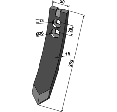 Punta de reja para cultivador VÄDERSTAD 155027 adaptable - BlackSteel©