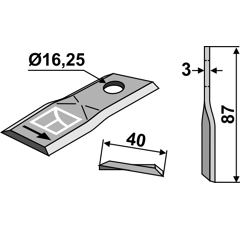 Couteaux pour KUHN 56151000 adaptable- BlackSteel©