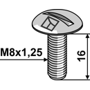 Flachrundschraube M8x1,25x16 - galvanisch verzinkt