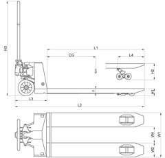 TRANSPALETTE MANUEL À CISEAUX 1000 kg