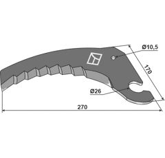 Rundballenmesser  298 mm CASE IH|NEW HOLLAND 84607325 Nachbau