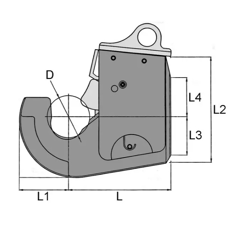 Crochet d'attelage automatique à souder cat.3/2 réversible Ø 64 mm