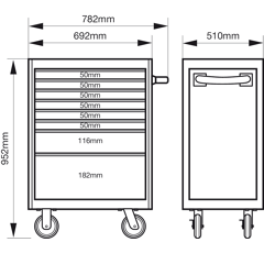 Werkstattwagen mit 8 Schubladen - E72 - versch. Farben - BAHCO