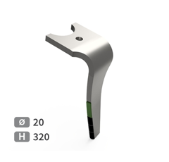 Dent de herse rotative Droite plaquettes carbure, fixation rapide HORSCH 380426 adaptable