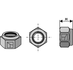 Écrou hexagonal à freinage interne - M12x1,25 - 8.8