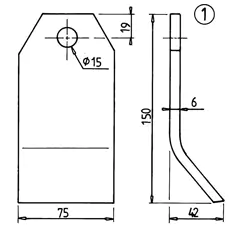Cuchilla para trituradora TAARUP 40882300 adaptable