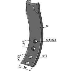 Leitblech 70 mm für Grubber FROST – Nachbau  
