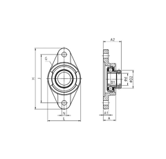 Palier auto-aligneur ovale fonte AELFL 208 D1 | NTN-SNR