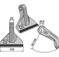 Hammerschlegel verstärkt für Mulcher 110x22mm PERFECT 13665 – Nachbau  