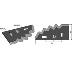 Couteau pour autochargeuse PEECON 3000461 adaptable - Blacksteel©