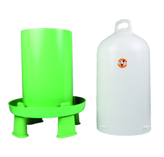 Lot de 4 pieds abreuvoir double cylindre ligne vert - CHICK'A