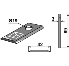 Cuchilla rotativa para segadora FARENDLOSE 8-076   adaptable - BlackSteel©