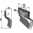 Couteau droit pour broyeur OOSTERLAAN S.T. RE adaptable - Blacksteel©