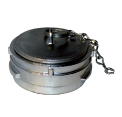 Bouchon pour raccord pompier avec verrou et chaîne ø 80 mm inox