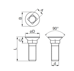 Pflugschraube M12x80 DIN 608 12.9  ORIGINAL Pöttinger Original