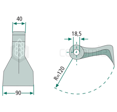 Marteau pour Broyeur 90x40mm KVERNELAND MAY020011 Adaptable 