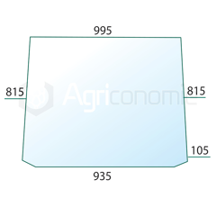 Pare-brise vert pour machine agricole FORD 83995040 adaptable